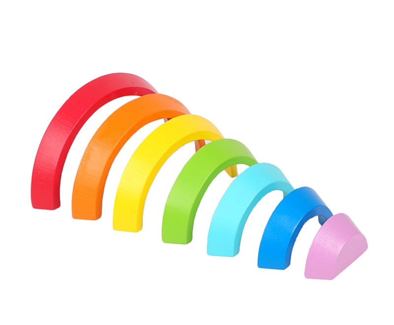 Wooden Rainbow Block Toys