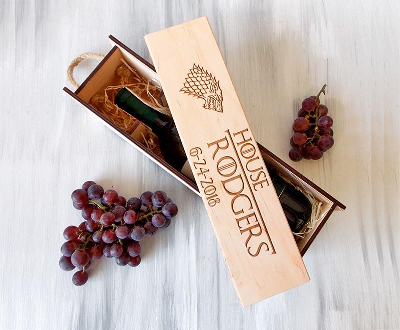 Wooden Single Wine Bottle Packaging Box