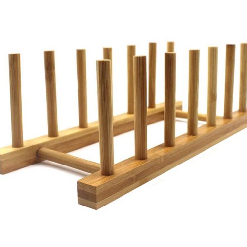 Bamboo Wooden Dish Plate Rack Dishes Drainboard