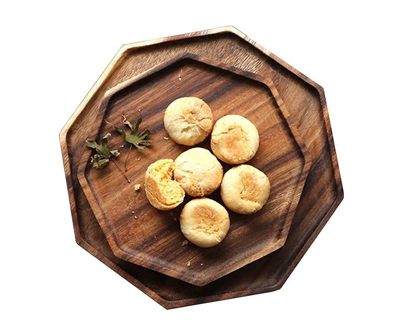 Wooden Octagon Square Trays Serving