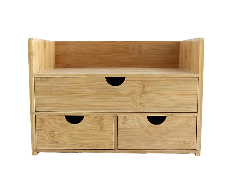 Bamboo Desk Organizer with Drawer Storage