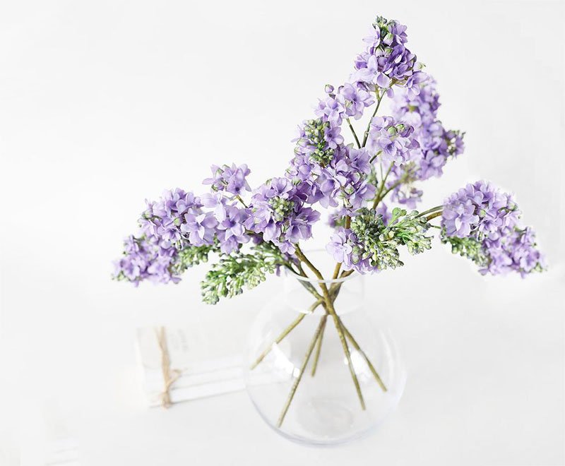 Artificial Flowers Flocked Lilac