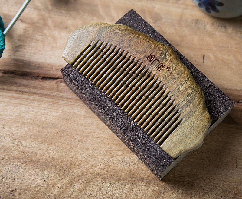 Wide Tooth Green Sandal Wood Hair Comb